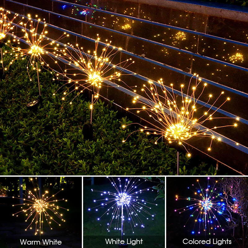 

Светодиодный садовый светильник на солнечной батарее, 90/120/150 светодиодов