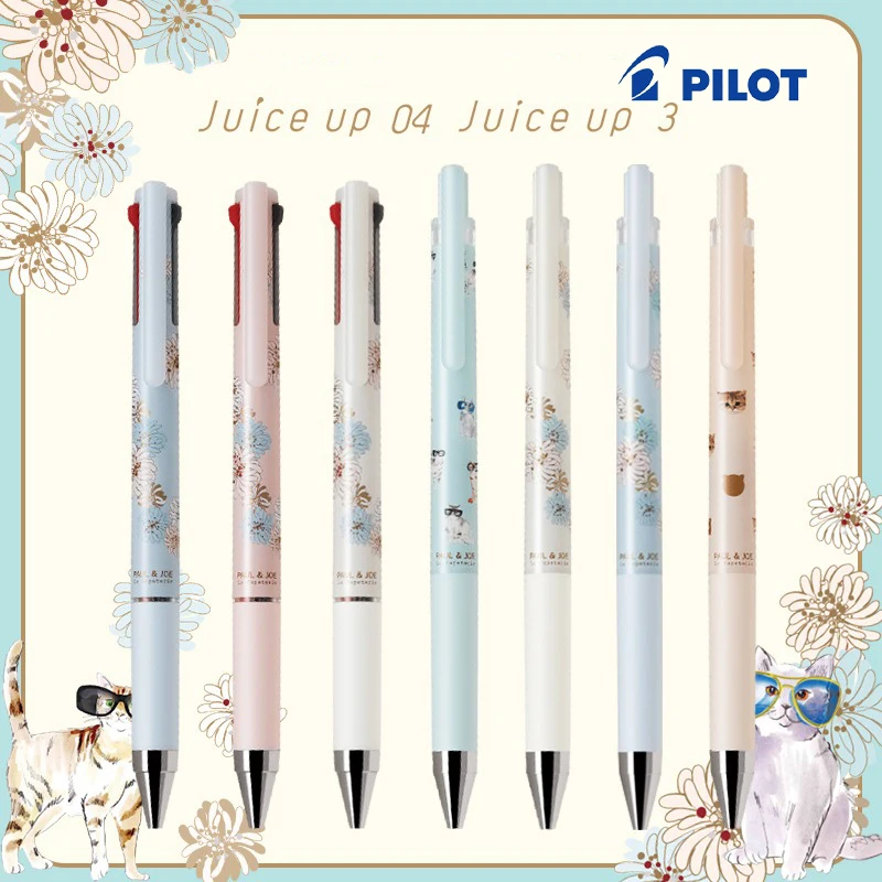 

New PILOT Cat Western Daisy Co-branded Limited Gel Pen Juice Up Retractable 3 Color Multifunction Pen 0.4mm Cute School Supplies
