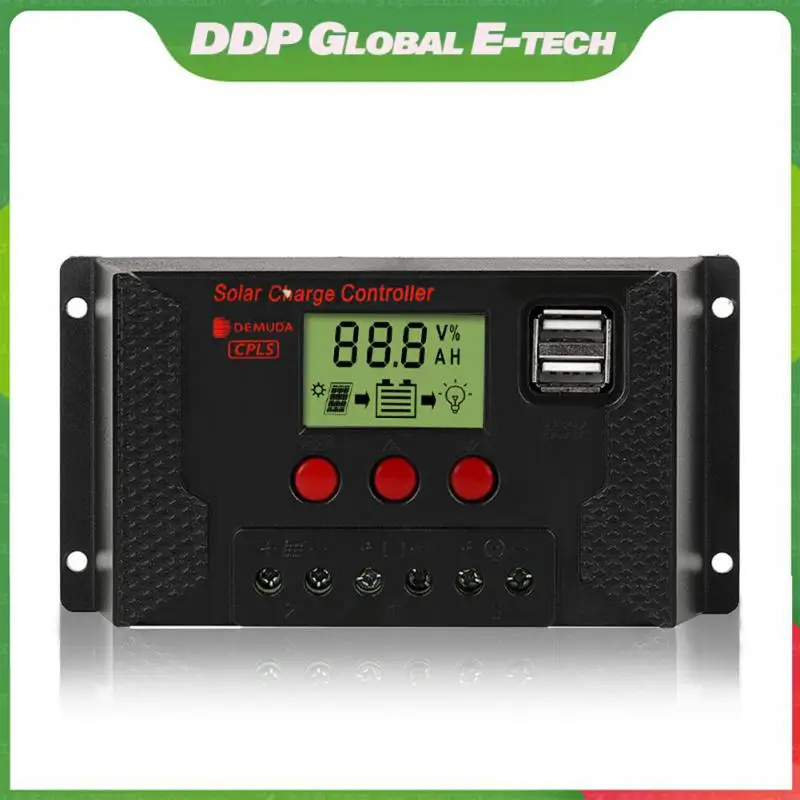 

Auto Battery Charger With Usb Port Lcd Solar Regulator Pwm 10a 20a 30a Solar Controller Hot 12v/24v Display Dual