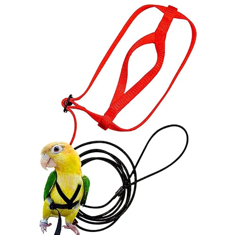 

Шлейка-поводок для птиц, регулируемый шнур для тренировок с защитой от укусов, уличные летающие тяговые ремни