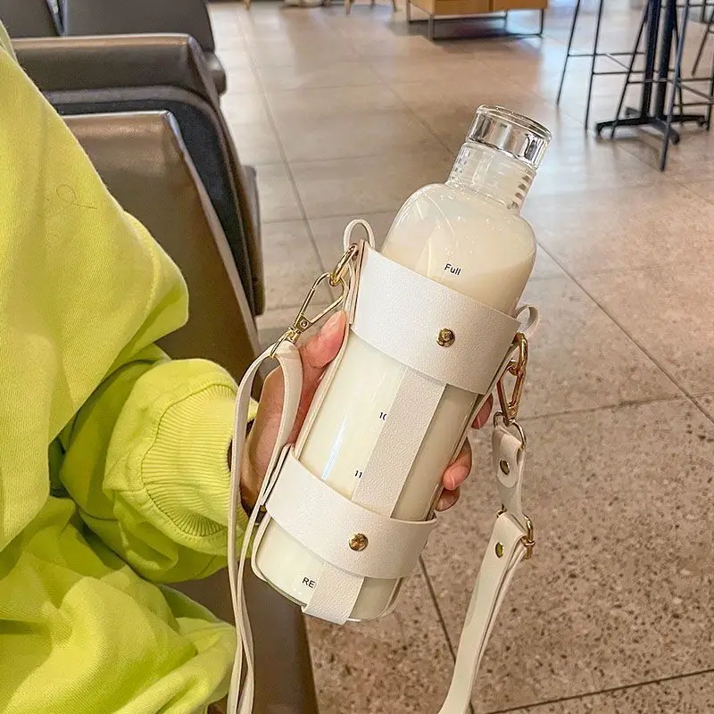 Стеклянная бутылка со временем большая емкость маркер крышка для воды напитков