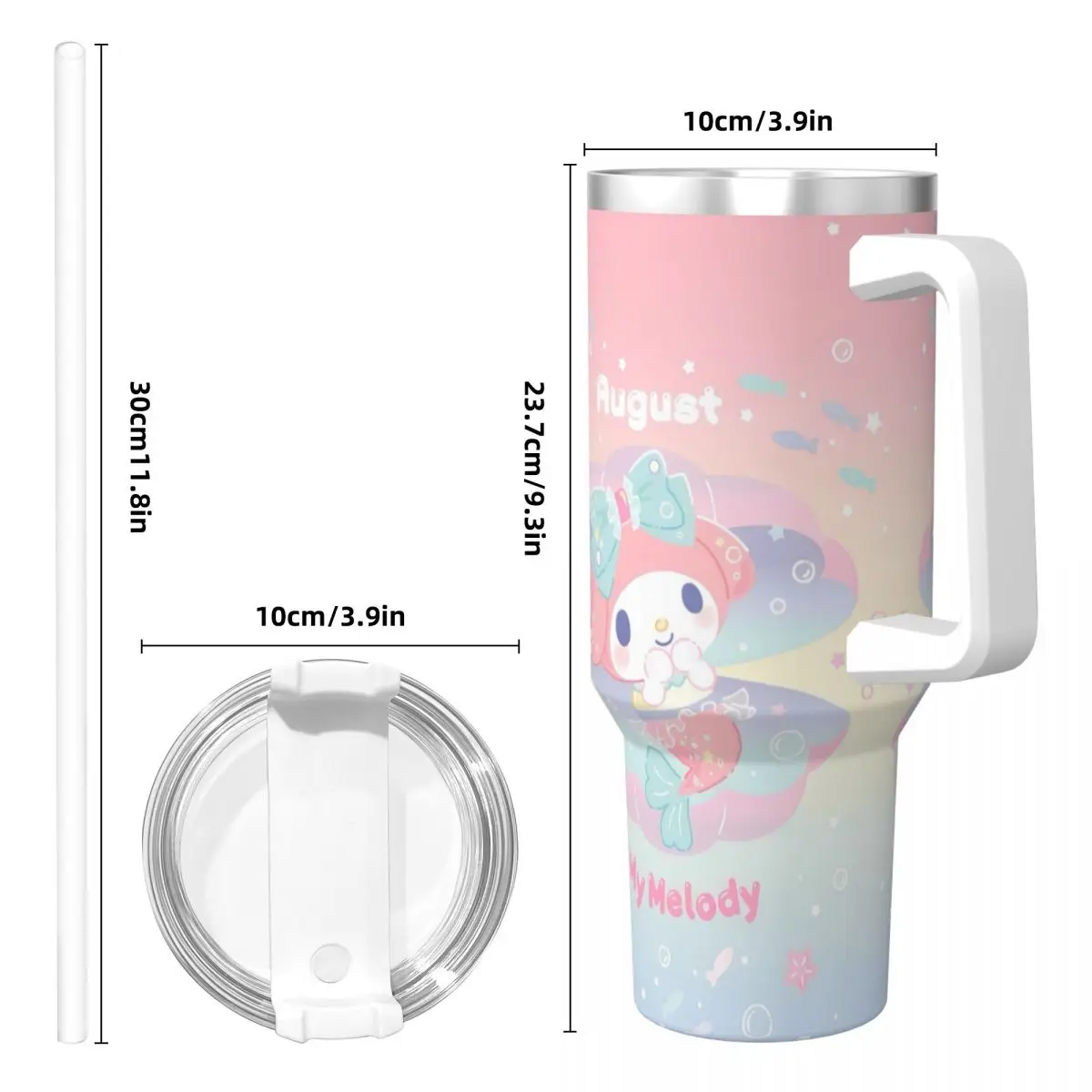 Стакан из нержавеющей стали My Melody Miniso Автомобильные кружки с соломинкой Пляжная