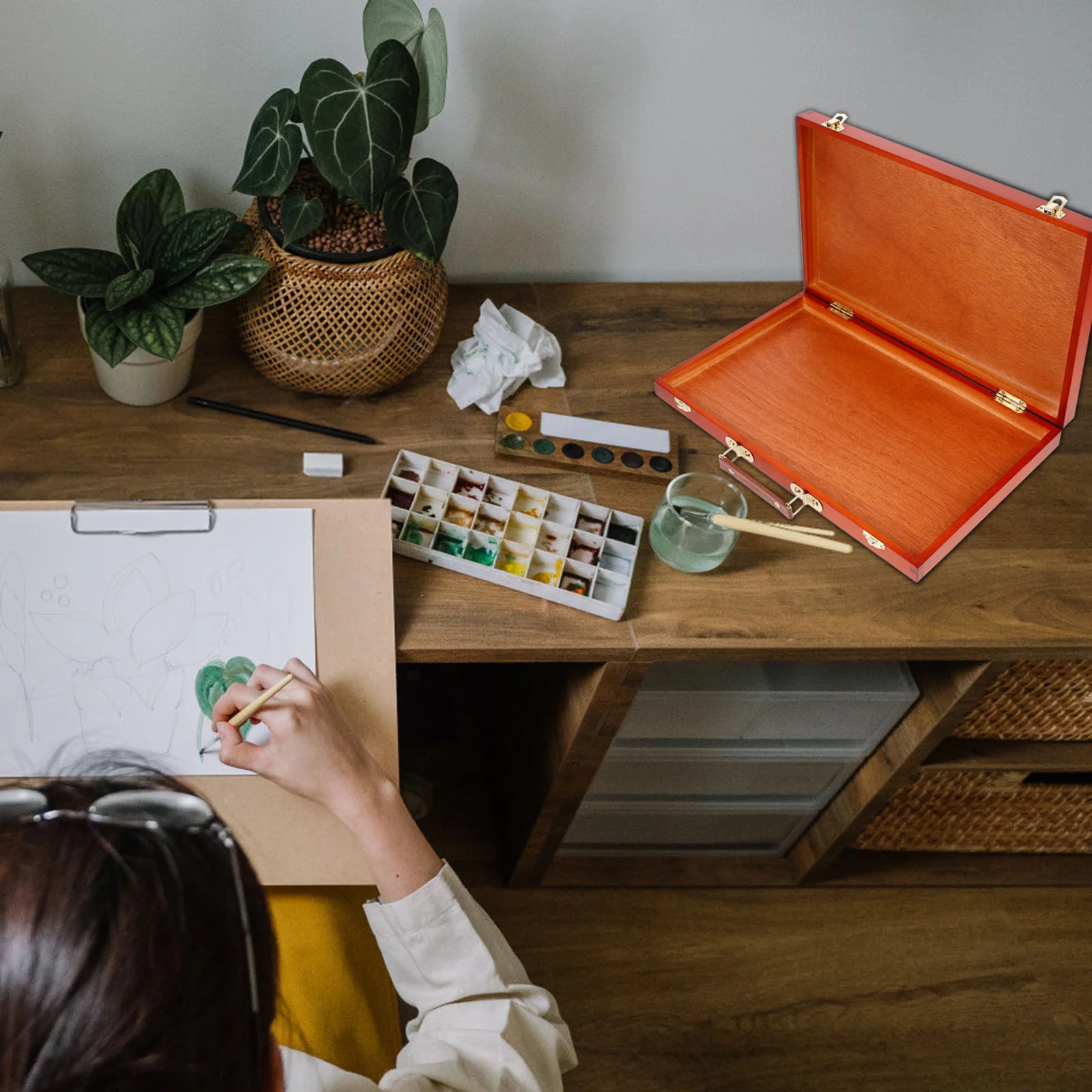 Коробка для рисования акварельная масляная ручка настольные аксессуары