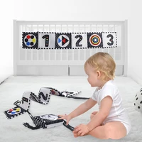 baby black and white cloth book bed crib bumper animal my first book for baby with sonds montessori early educational sensorytoy