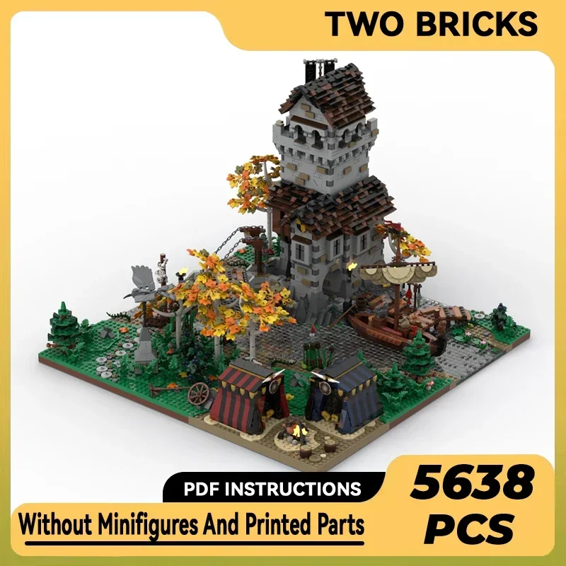 Средневековая модель с видом на улицу Moc строительные кирпичи ворона королевство