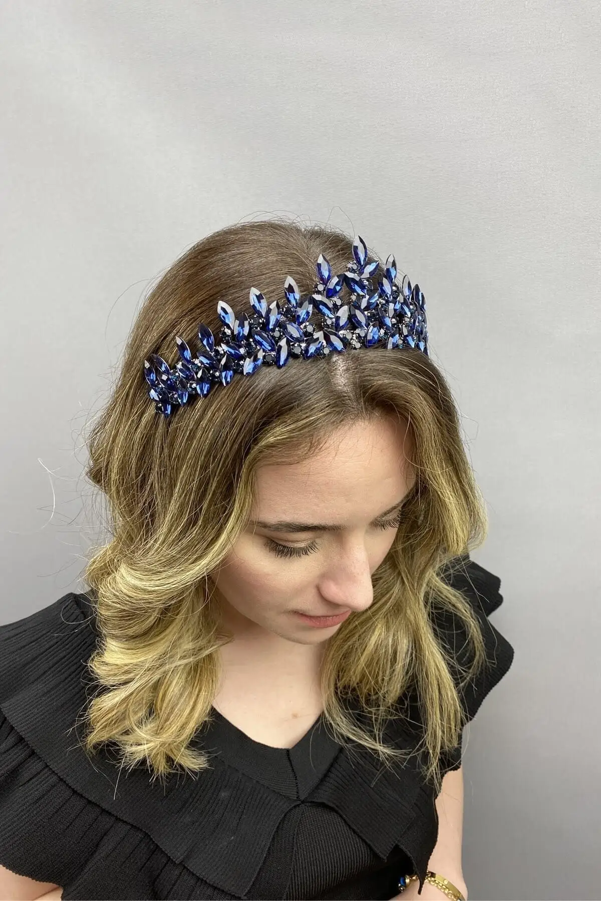 

Свадебные аксессуары темно-синяя модель свадебная корона ручной работы для невесты и подружек невесты