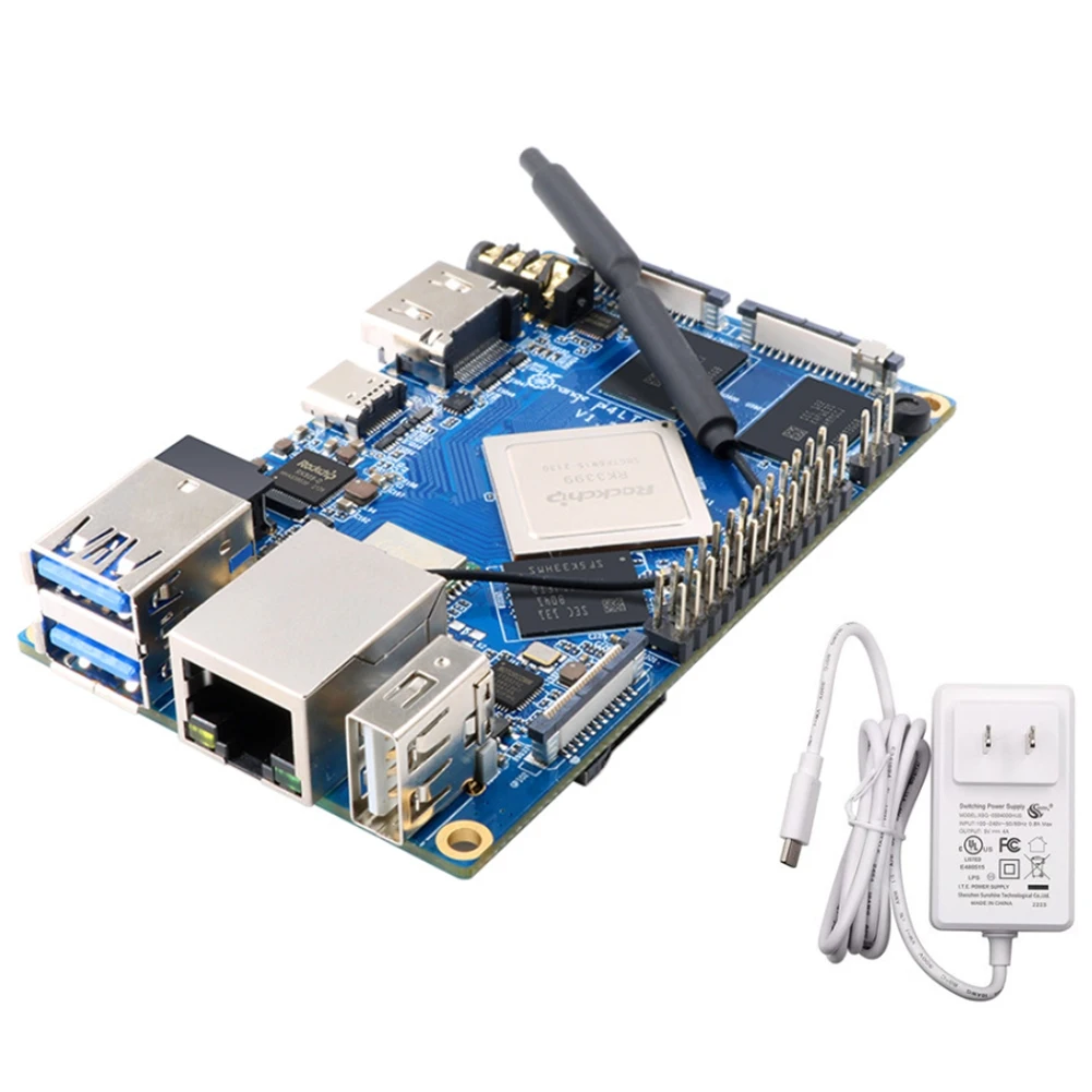 

Плата разработки EMMC для Orange Pi 4 LTS 4 Гб + источник питания постоянного тока 5 В 4A RK3399 16 Гб для Android/Ubuntu/Debian с вилкой Стандарта США