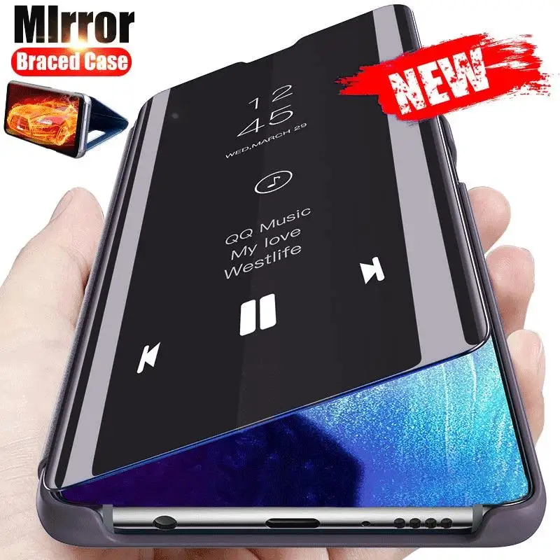 Espelho para Samsung Galaxy S11 S10 s8 s9 Inteligente Nota 10 Plus A10 A20 A30 A40 A50 A70 A80 A30s Flip Book Tampa do Telefone Coque Case