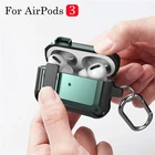 Защитный чехол для наушников Apple AirPods 3 с цепочкой и карабином, армированный чехол для AirPods 3, аксессуары для наушников