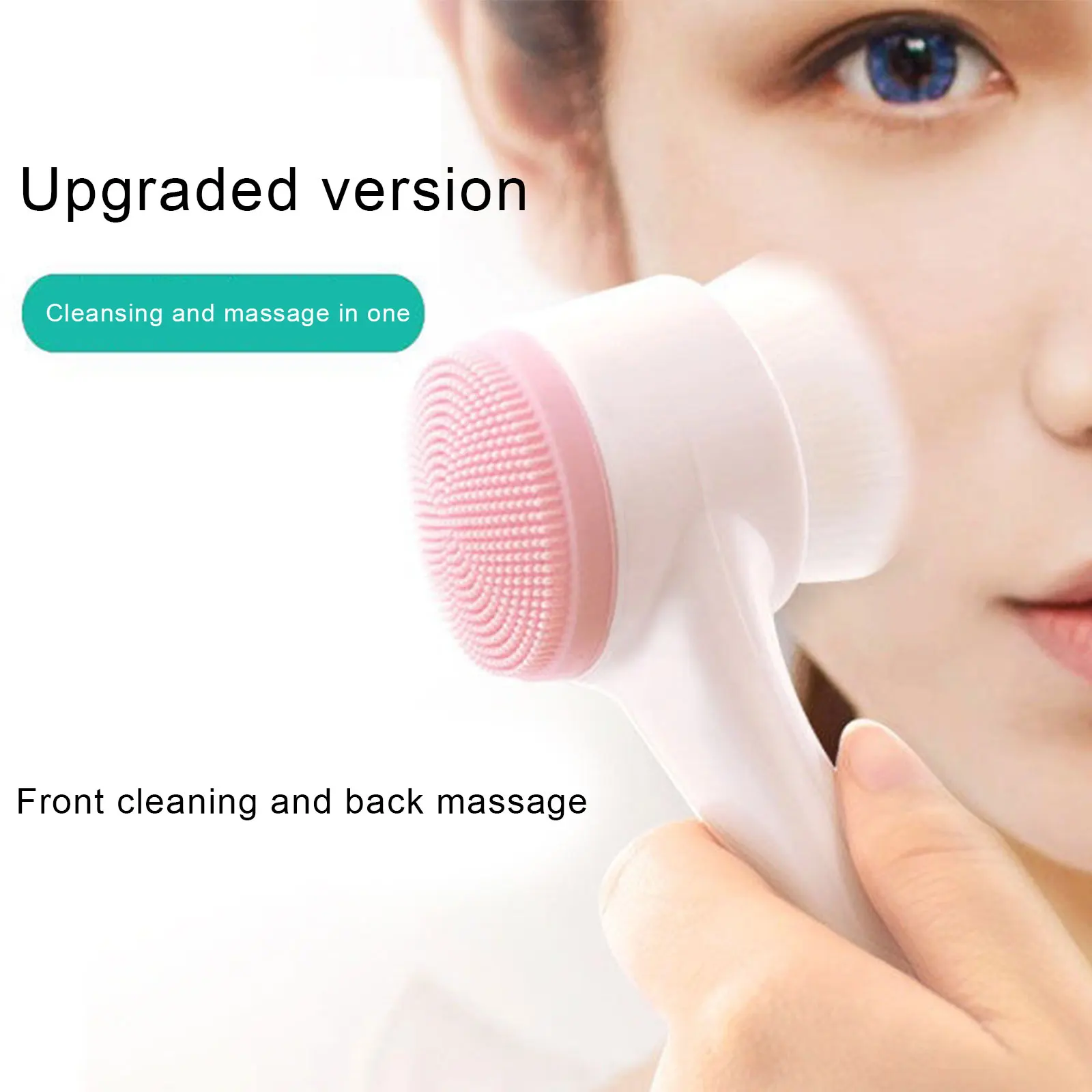 

3D Double Side Face Washing Brush With Silica Instrument For Home Based Manual Face Clean Pores Soft Deep Cleaning Brushes