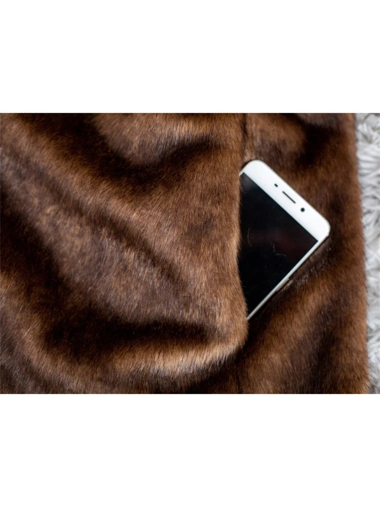 Faux Fur Coat Women High Imitation Mink Fur Jackets 2022 Autumn Winter New Fashion Casual Long Loose Thick Warmth Clothes Female