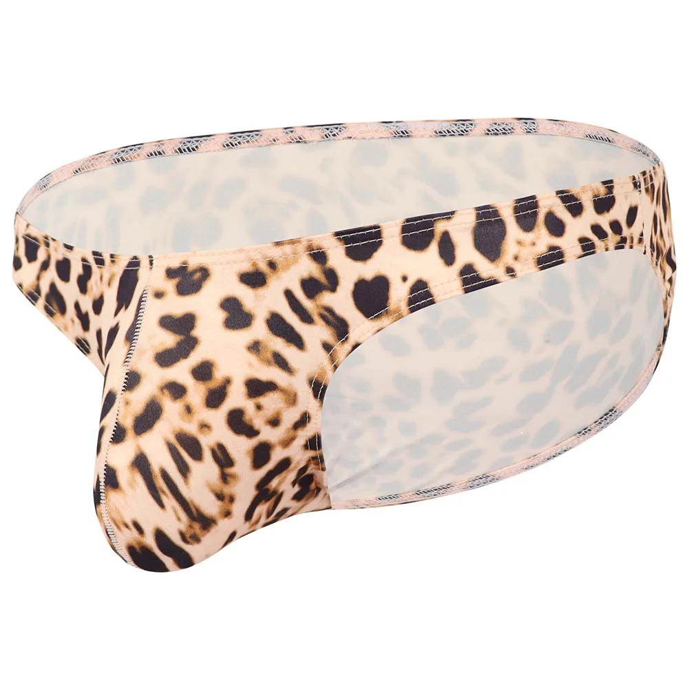 

Men Sexy Briefs Printed Seamless Panties Low Waist Big Pouch U Convex Underwear Hight Cut Lingerie Breath Bikini Underpants