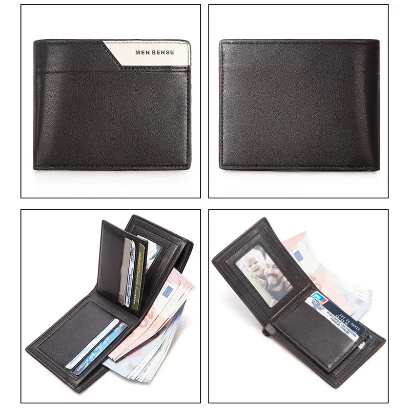 2023 Short Men Wallets Free Name Customized Card Holder Slim Male Purses High Quality Photo Holder Small Luxury Men's Wallet