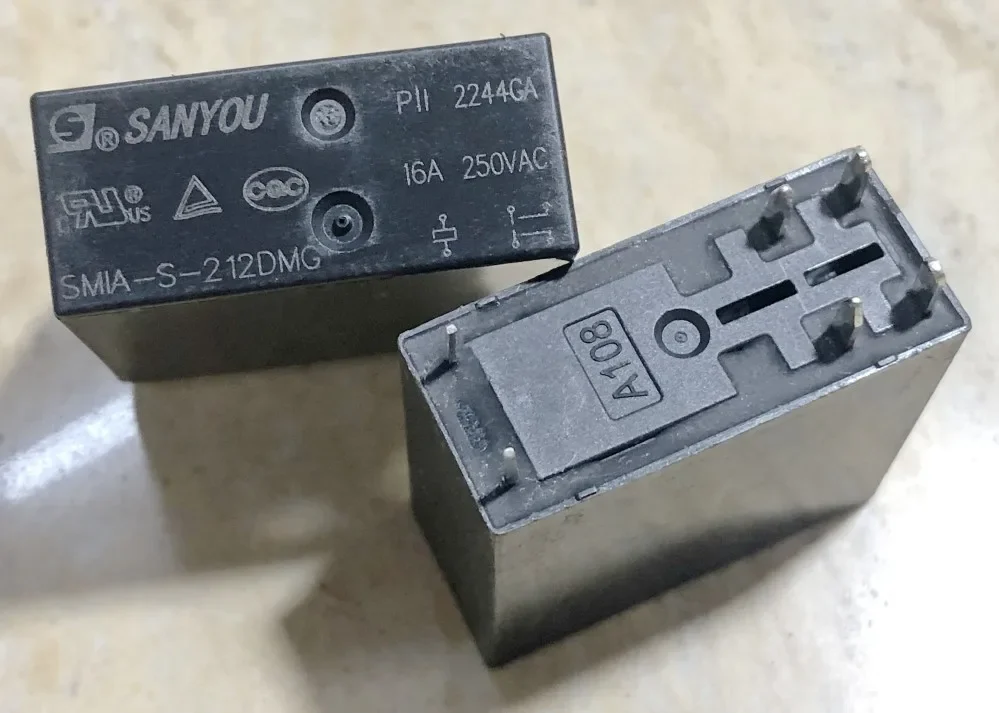 Б/у реле SMIA-S-212DMG (G2R-2A-12V-16A) 6-контактное
