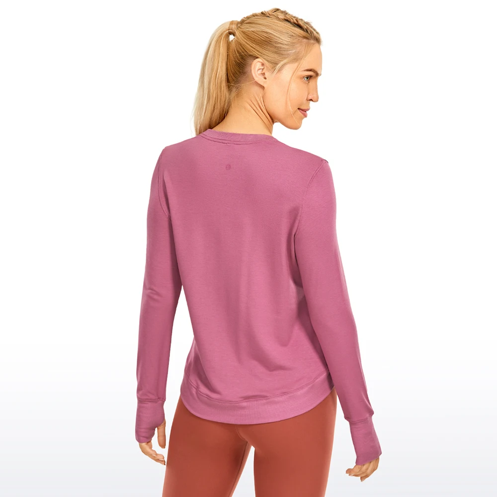 CRZ YOGA Modal Long Sleeve Workout Shirts for Women Loose Athletic Shirt Yoga Sports Casual Top with Thumbhole