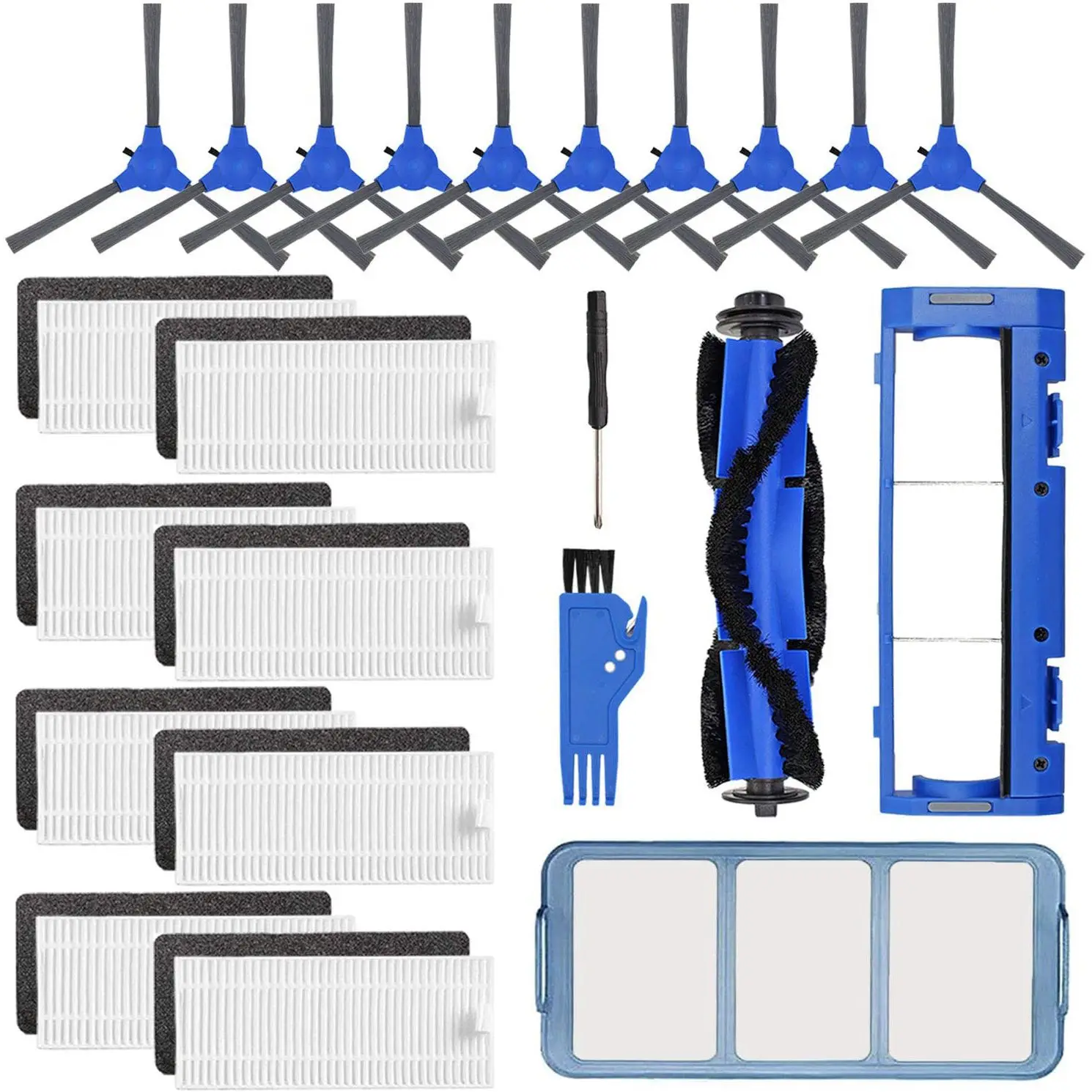 

23 Pcs Replacement Parts Accessories Kit for Eufy RoboVac 11S 30 Vacuum Filters Side Brushes Filter Roller Brush Guard