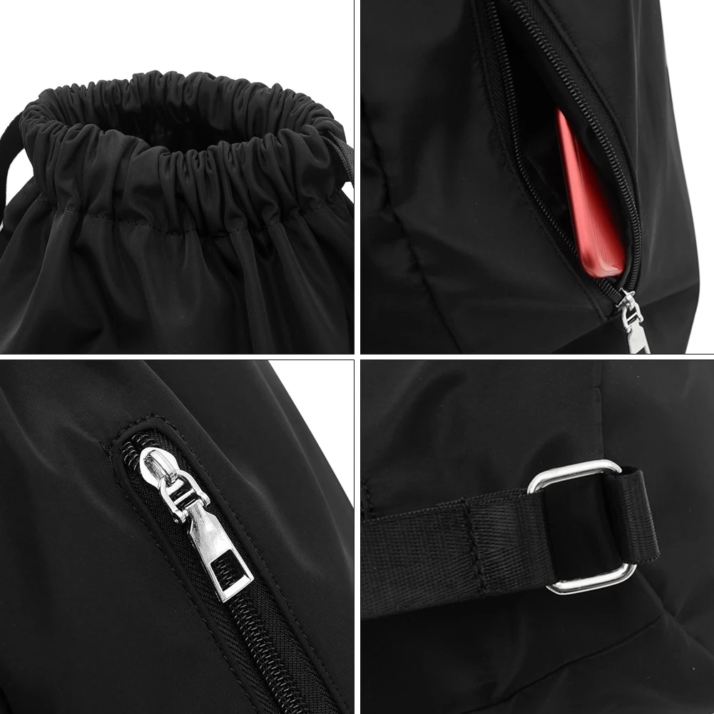 Women Men Gym Backpack Wear Resistant Swimming Large Capacity Outdoor Adjustable Strap Nylon Sports Bag With Drawstring Fitness