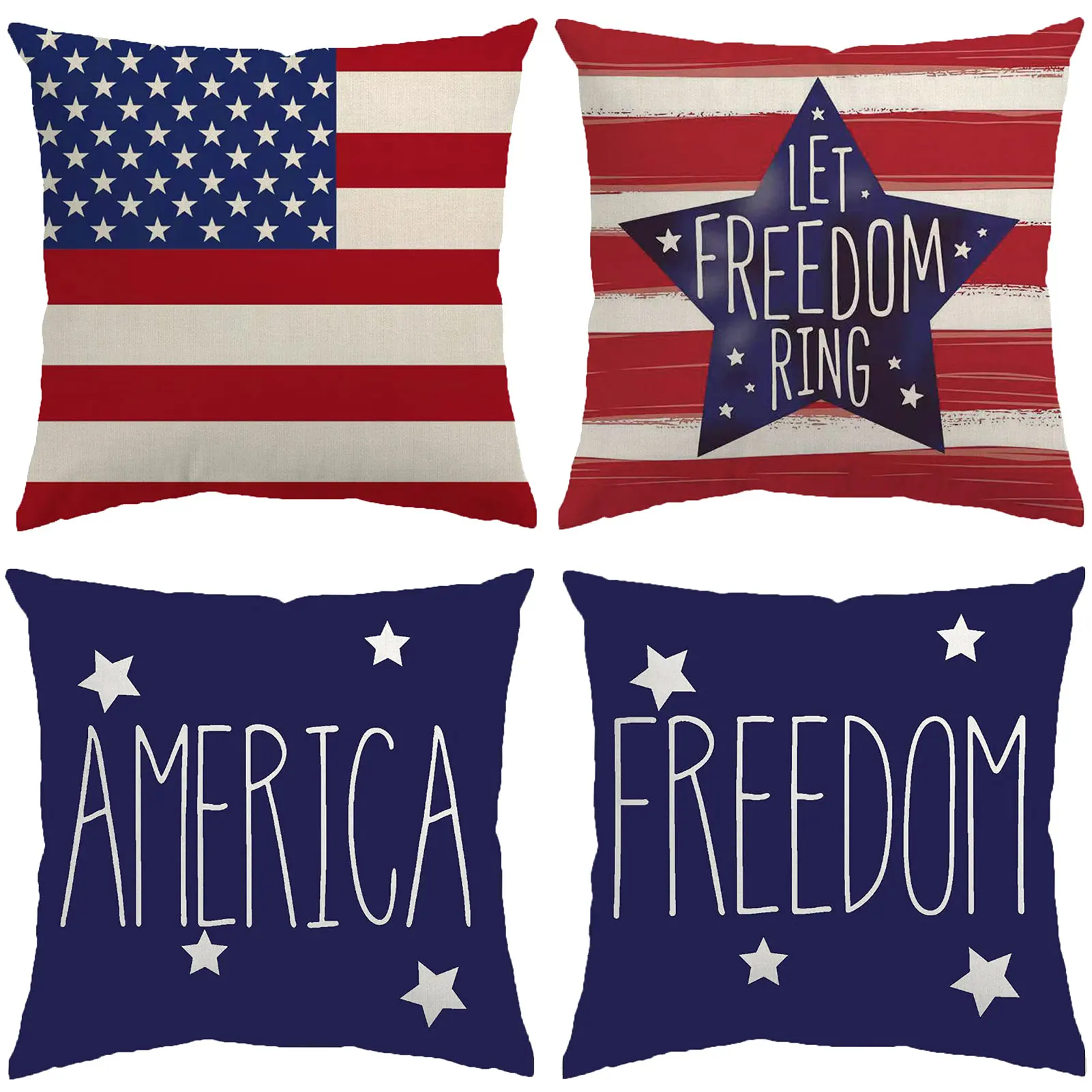 

American Flag Pillowcase Set Decorative Pillowcase Covers Independence Day Home Decorations Freedom American Flag Throw Pillow