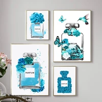 blue perfume bottle diamond painting full drill nordic wall picture diamond art painting kits by number fashion art girl gifts