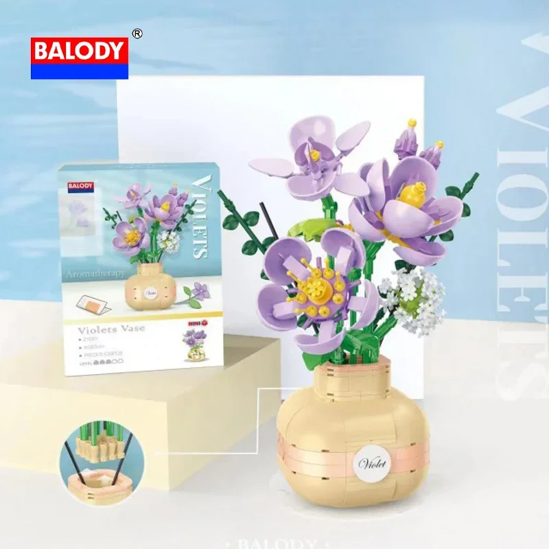 BALODY цветочная корзина серии мини-головоломка блок подсолнечник в форме розы