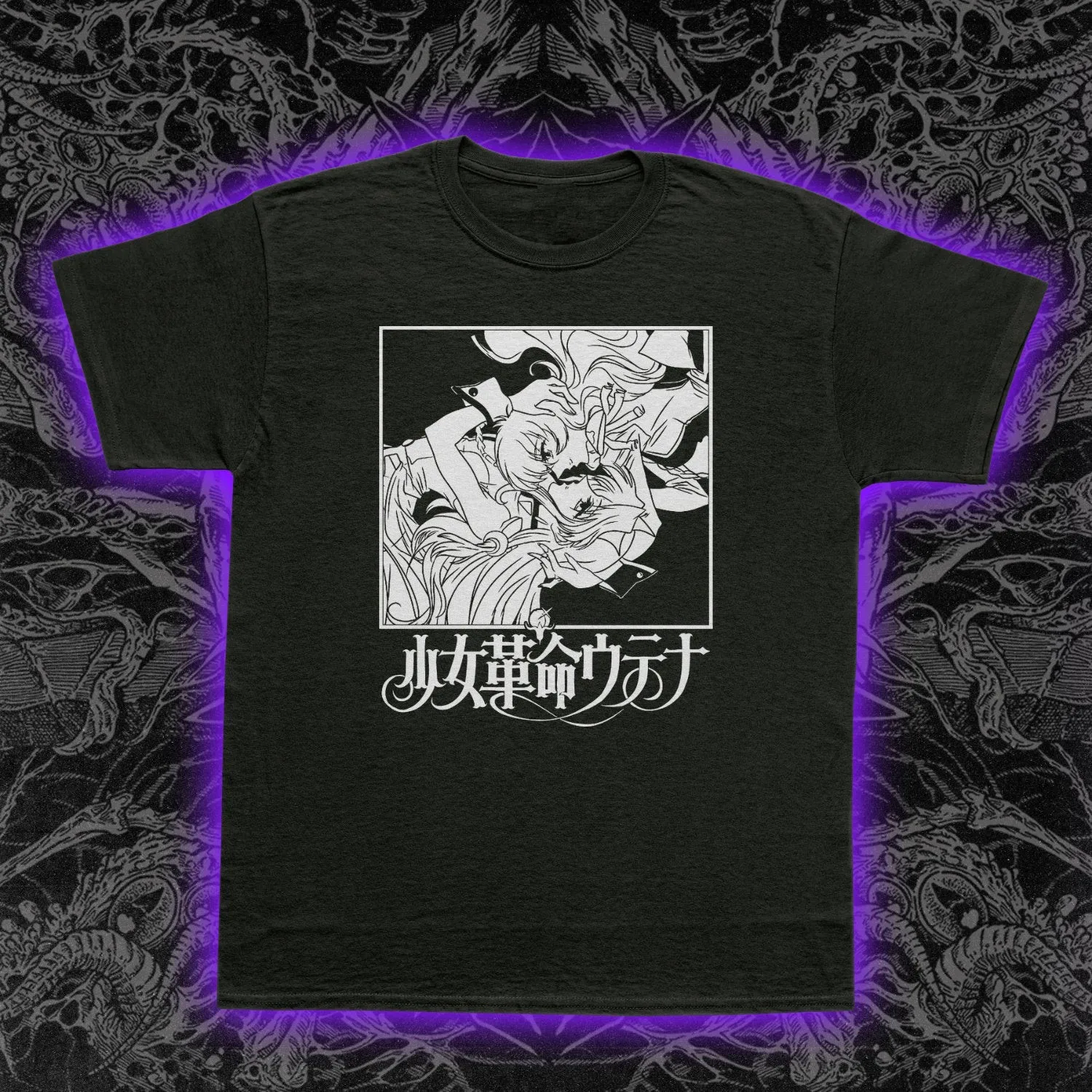 Фото Футболка Revolutionary Girl Utena Anime Shojo Classic Manga Rose Crest Tee унисекс №1