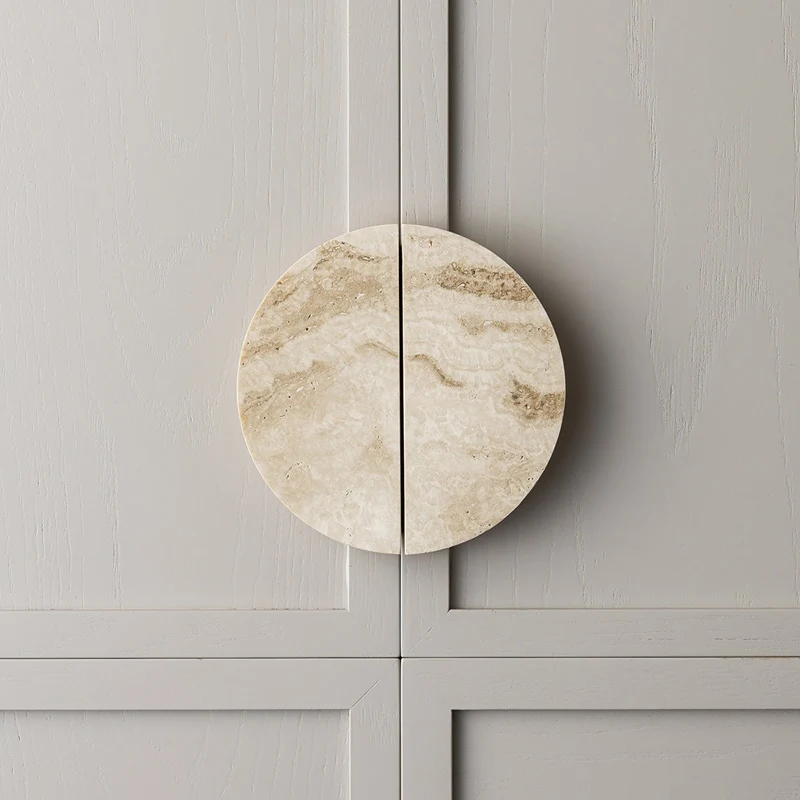 Роскошная ручка для двери ручной работы мраморная шкафа Wabi Sabi элегантная