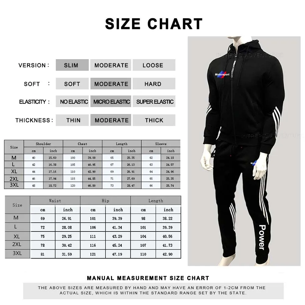 FOR R1200GS F750GS F850GS R1250GS Men's Casual Sports Suit Zipper Hooded Jacket + Pants Tracksuit Sweatshirt Casual Male Set