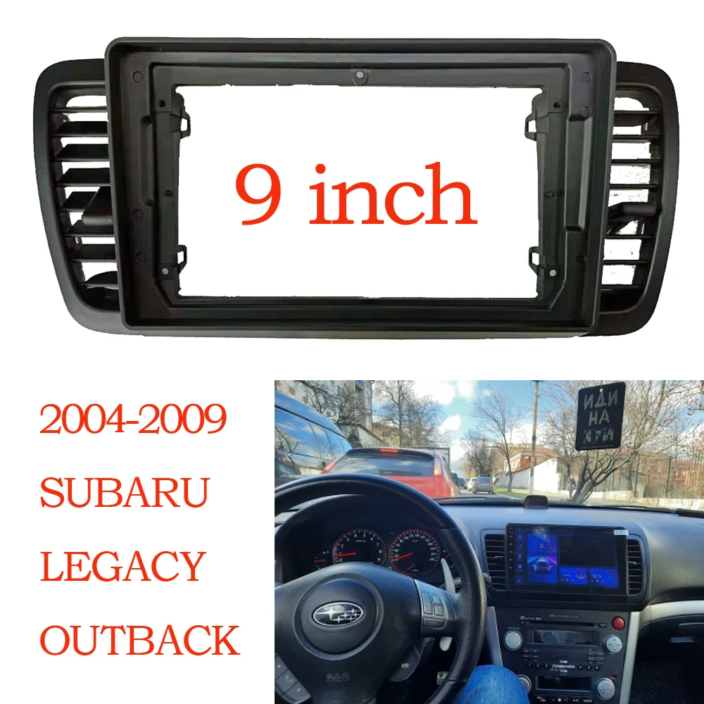 WQLSK-Radio estéreo para coche, reproductor de salpicadero de 9 pulgadas, 2 Din, adaptador de DVD, Panel de marco para Subaru Outback Legacy 2004-2009