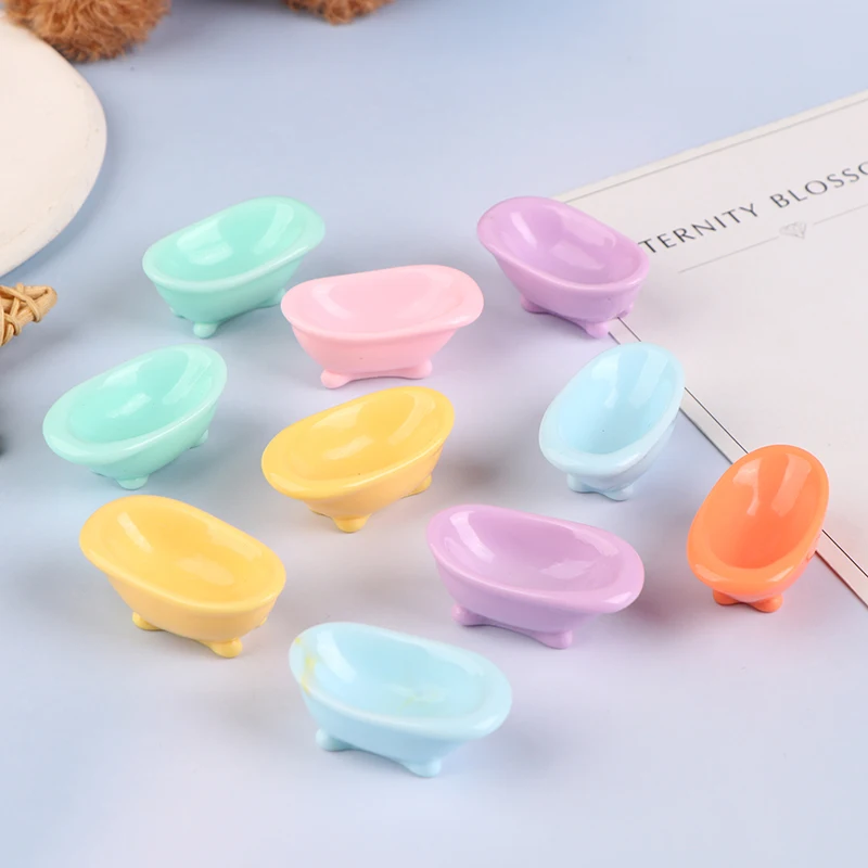 

5pcs Dollhouse Porcelain Bath Tub Miniature Bathroom Furniture Accessory Bathtub Bathroom Decoration