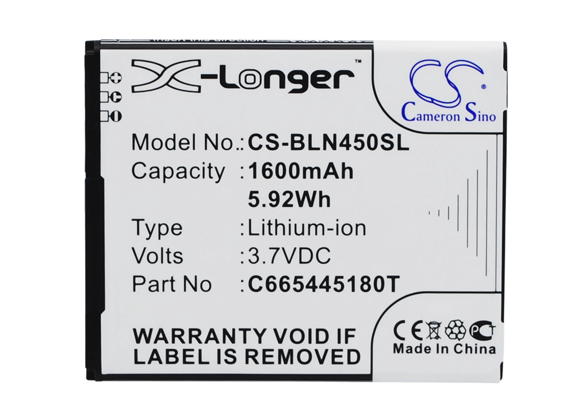 

Cameron Sino 1600mAh Battery C665445180T for BLU D330L, Neo 4.5, S330L