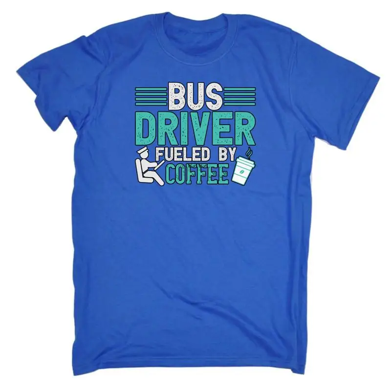 Фото Мужская забавная футболка Bus Driver Fueld By Coffee, новинка №1