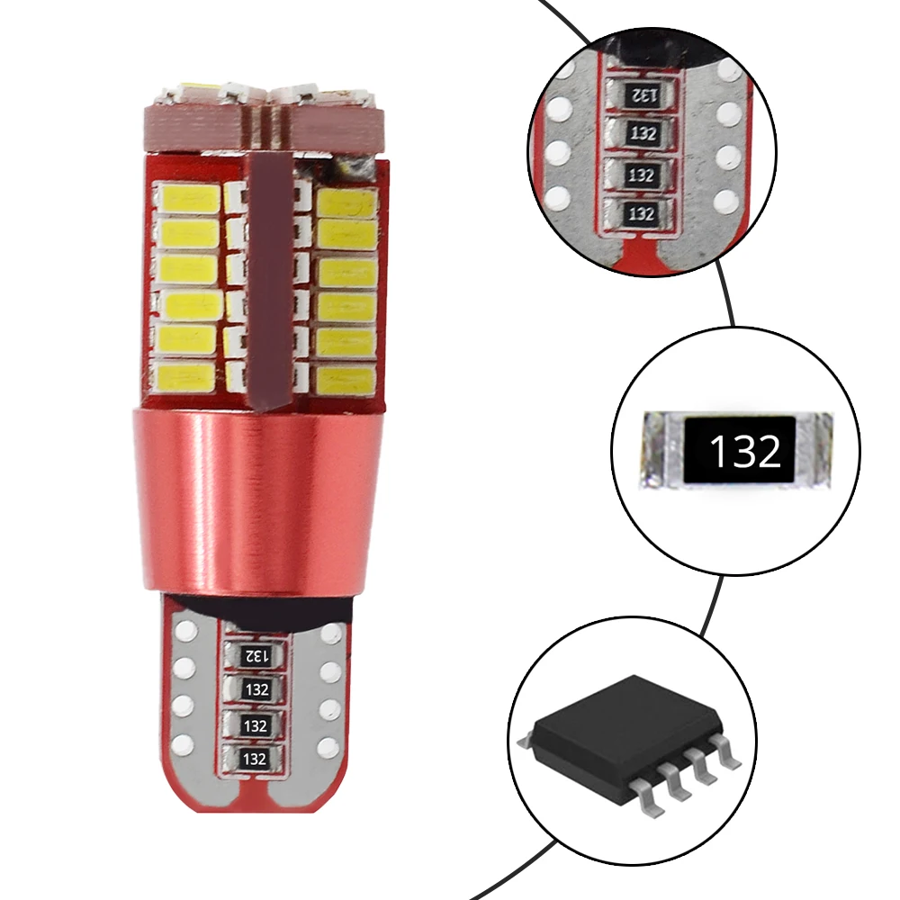 Фото Автостайлинг T10 W5W, 2 шт., лампы Canbus светодиодный 194 57SMD 4014, мерцающие клиновидные лампы 12 В постоянного тока, парковочные боковые фонари, аксессуары для автомобиля №3