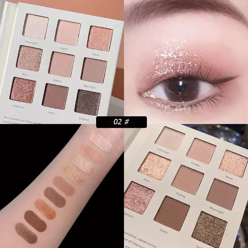 

NEW2023 Milk Tea Matte Eyeshadow Palette 9 Color Pearlescent Earth Color Eye Shadow Long Lasting Shimmer Eye Pigments Make Up