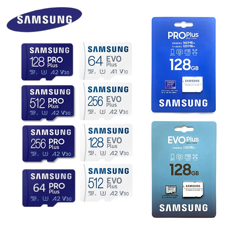 Samsung Micro TF Card 16GB 32GB 64GB 128GB 256GB 512GB  Class10 High-Speed Micro TF sd Card Flash Memory Card For Phone Camera