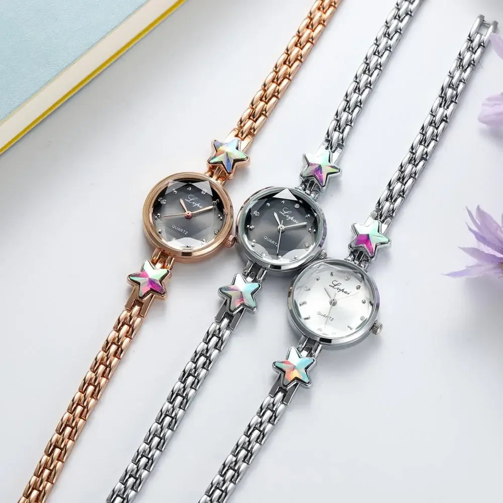 Brand Luxury Bracelet Watches Set For Women Fashion Rhinestone Star Bracelet Watch Ladies Dress Watches New Zegarek Damski