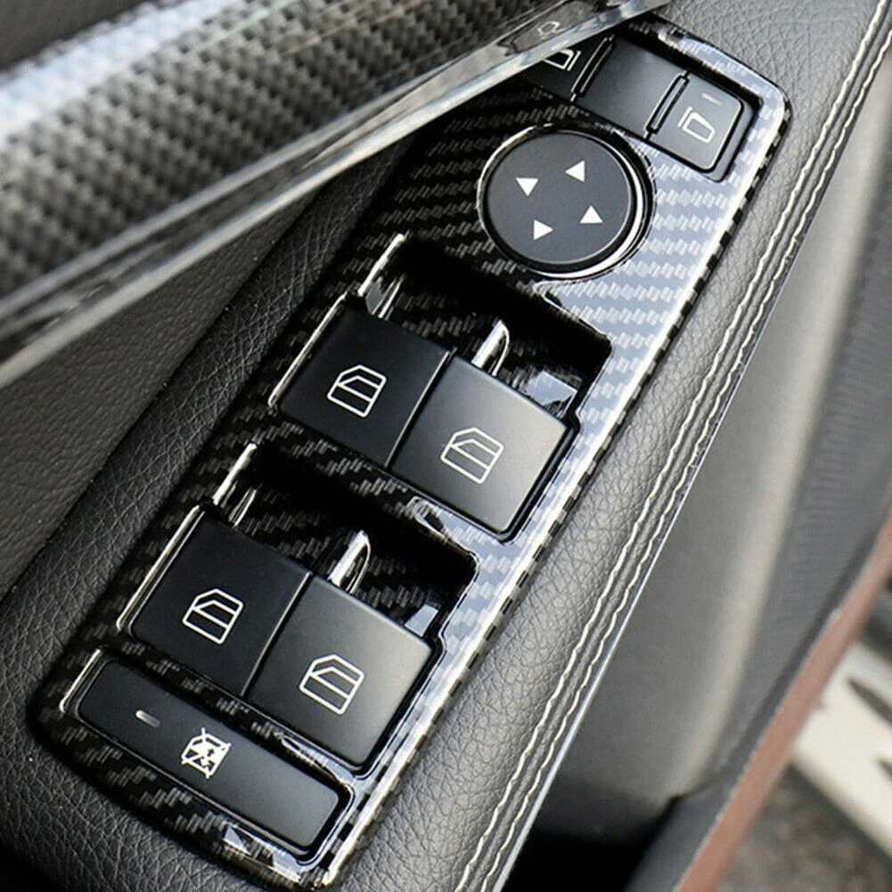 

6pcs Windshield Lift Switch Button Cover Trim Decoration For Benz A B C E GLE GLA CLA ML Class Interiro Stickers Accessories