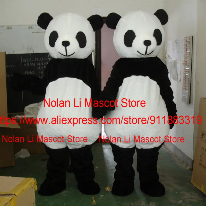Высококачественная черно-белая гигантская панда талисман одежда с большими