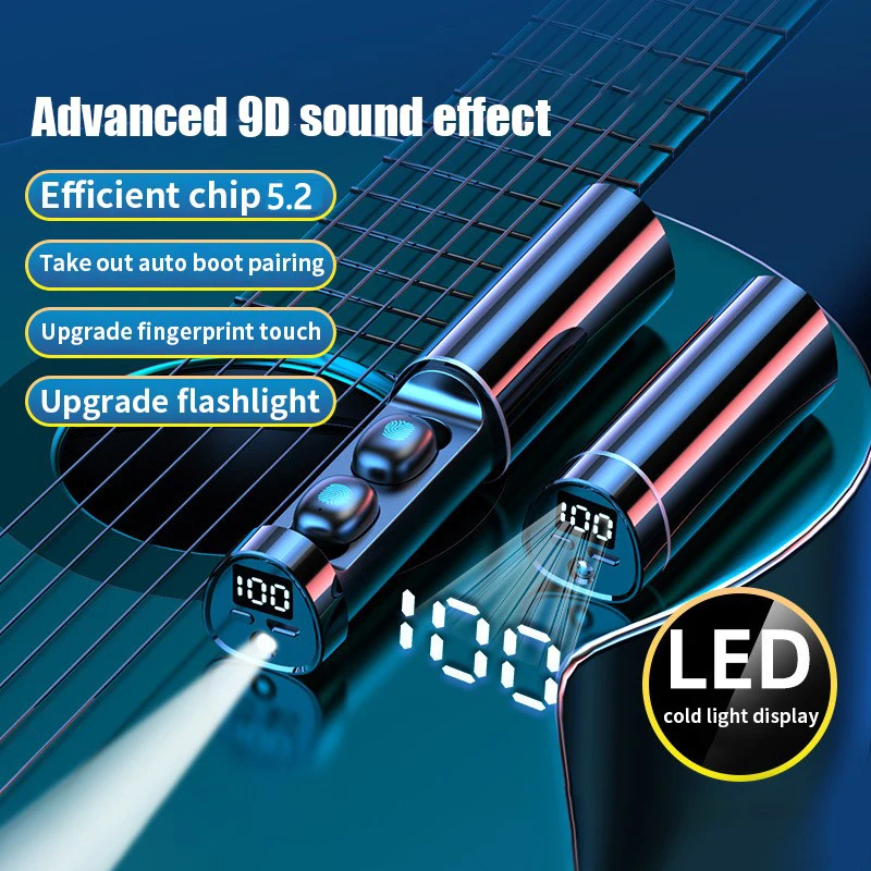 

Wireless Headphones N21 Earbuds TWS Bluetooth Earphones Stereo Headset Sport Earbuds With Microphone Flashlight For Smartphone