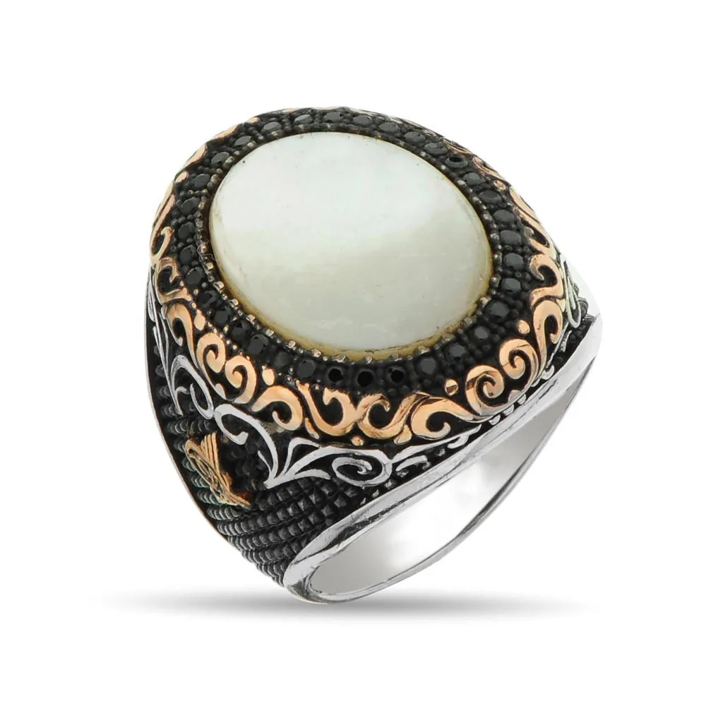 

Personality Retro Two-color Men's Ring European and American Fashion Men's Ring Exaggerated To Attend The Banquet Hand Jewelry