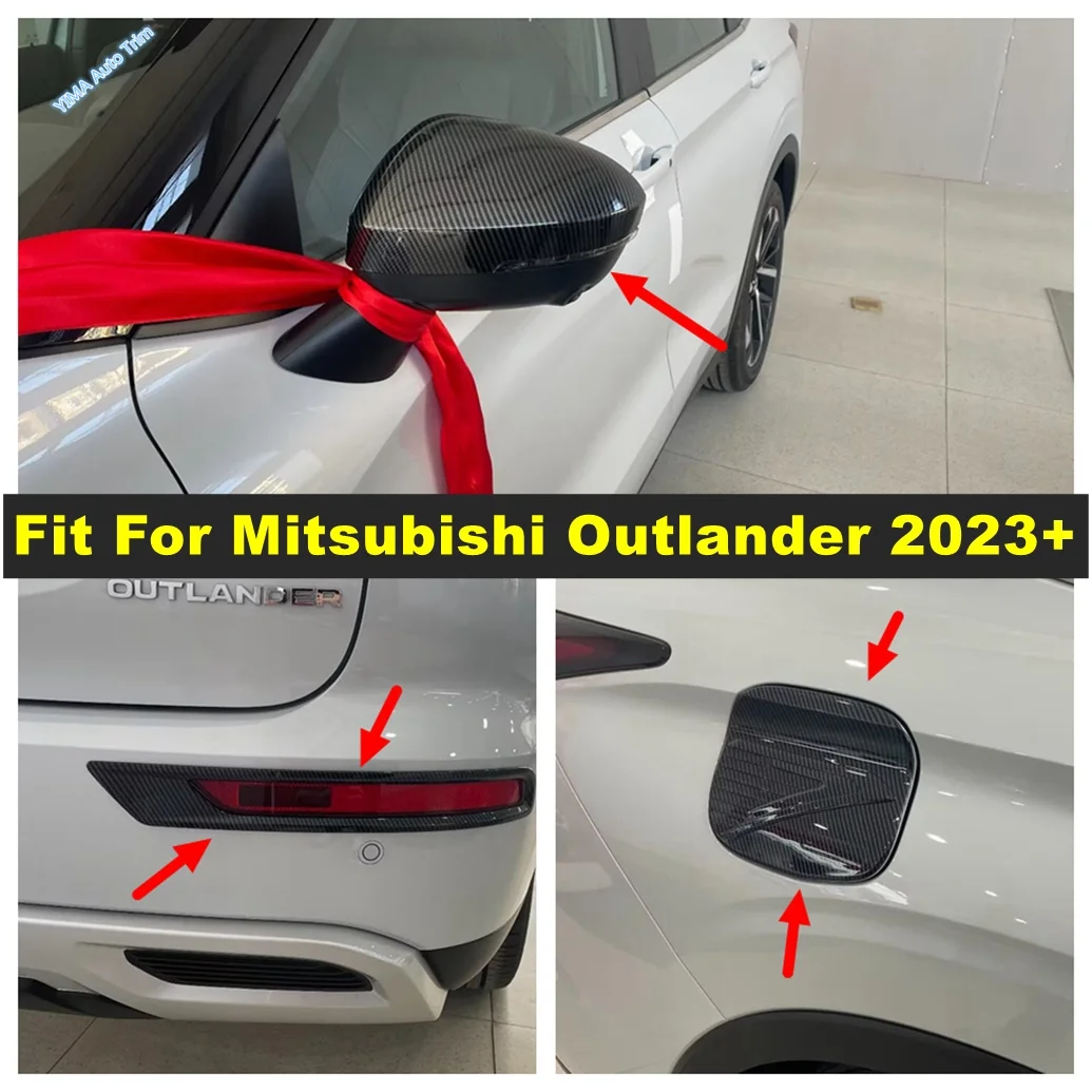 

Car Rearview Mirror Rear Fog Lights Lamp Oil Gas Tank Cap Fit For Mitsubishi Outlander 2023 2024 Carbon Fiber Look Exterior