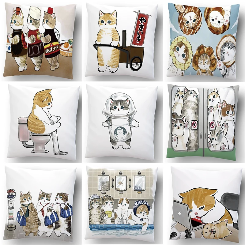 

Cat pattern pillow sleeve sleeve suits Christmas decorative car decoration furniture decoration