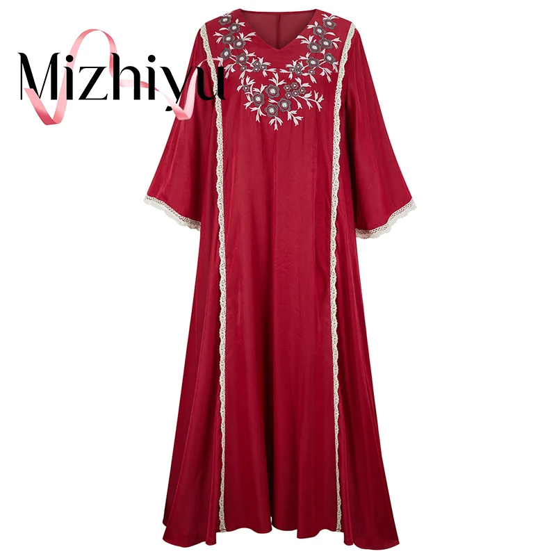 Женское длинное летнее платье, длинное платье в мусульманском стиле