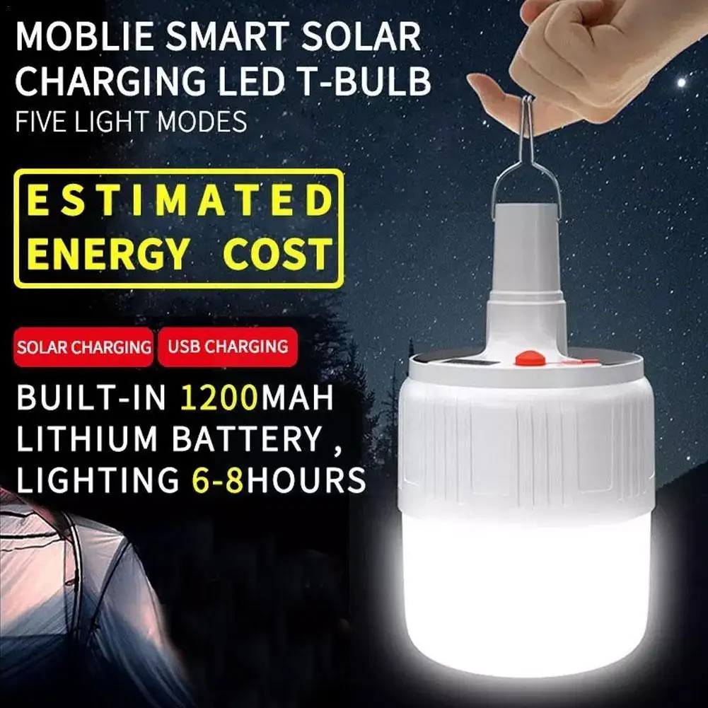 

Внешняя Аккумуляторная Usb-лампа, светодиодная аварийная светодиодная лампа, светильник щение для палатки, Солнечная портативная лампа R8q3