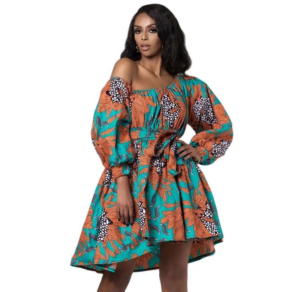 

African Cute Dresses For Women Traditional African Clothing Dashiki Ankara Summer Bandage Dress Hijab Print African Clothes 2022