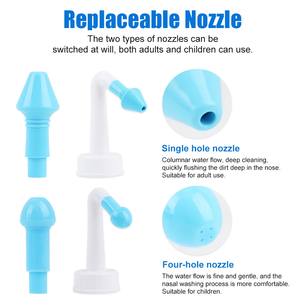 2pcs/set Nasal Washer Nose Cleaner Adults Children Medical Neti Pot Allergic Rhinitis Sinusitis Sinus Rinse Bottles Health Care images - 4