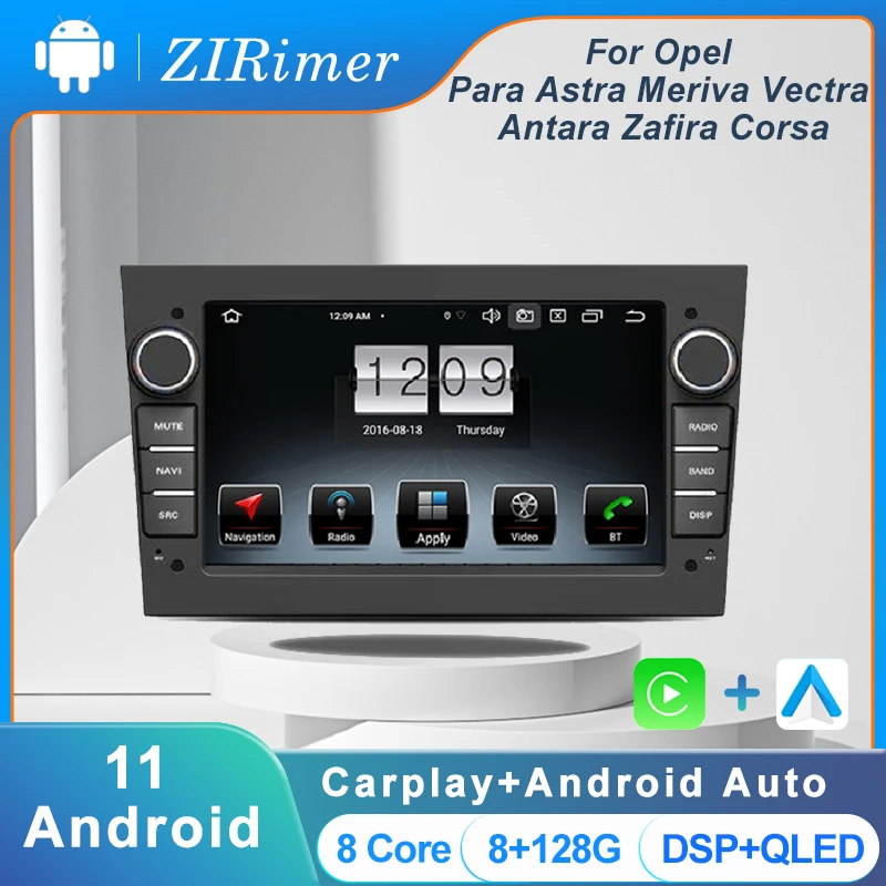 

ZIRimer For Opel Para Astra Meriva Vectra Antara Zafira Corsa Android 11 Car Radio DVD Multimedia Player 4G GPS Navigation WIFI