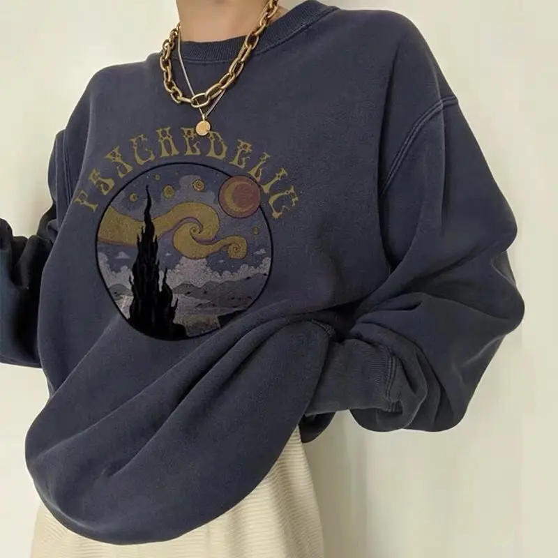 

Hoodies Women Autumn 2021 Simple All-match Letter Printed Leisure Oversize Pullovers Korean Warm Loose Streetwear Sweatshirts