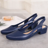 jelly sandals women pointed toe low block heels flip flops slingback casual candy anti slip beach shoes for women sandals