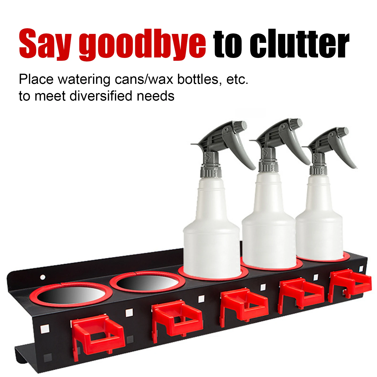 Garage Car Wash Tool Rack Wall Mounted Spray Bottles Storage Holder Car Detailing Organizer Metal Hanger For Auto Beauty Shop