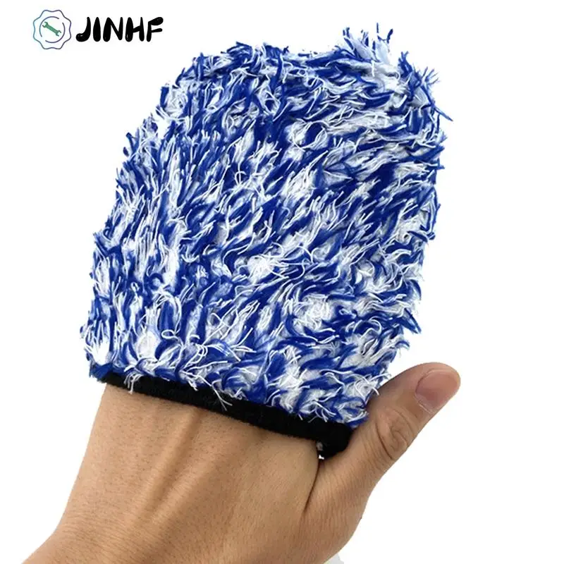 

1PC Car Wash Gloves Two-sided Microfiber Wheel Detailer Wash Glove Super Soft Long Hair Car Detailing Pocket Mitt